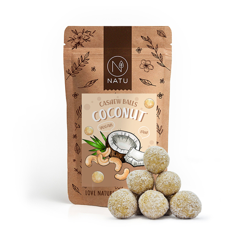 NATU Kokosové kuličky s kešu krémem 70g