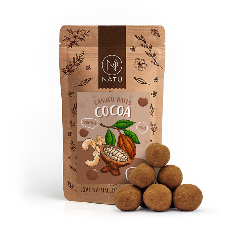 NATU Kakaové kuličky s kešu krémem 70g