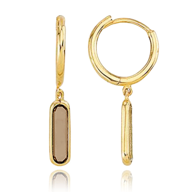 MINET Moderní zlaté náušnice s kameny Au 585/1000