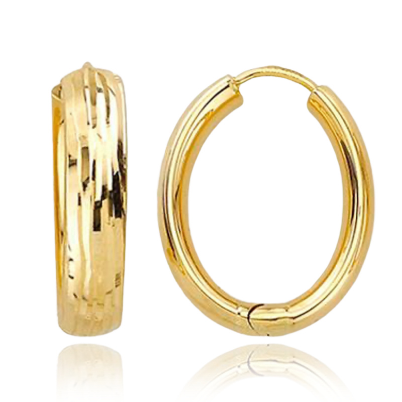 MINET Zlaté náušnice silné kroužky Au 585/1000