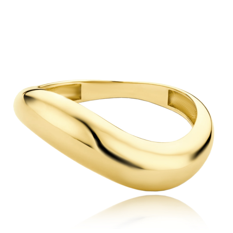 MINET Moderní zlatý prsten Au 585/1000 Velikost prstenu:: 56, Hmotnost (g): 2,35