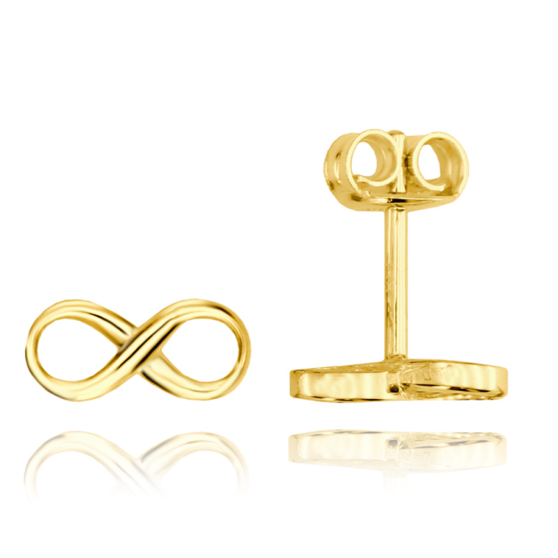 MINET Elegantní zlaté náušnice nekonečno Au 585/1000