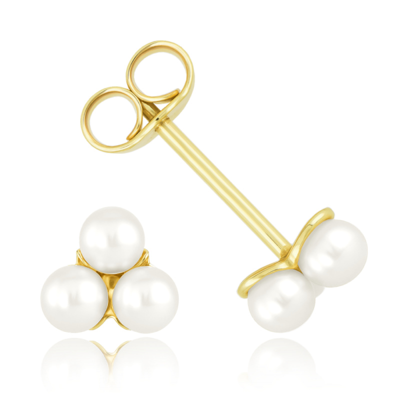 MINET Decentní zlaté náušnice s perlami Au 585/1000