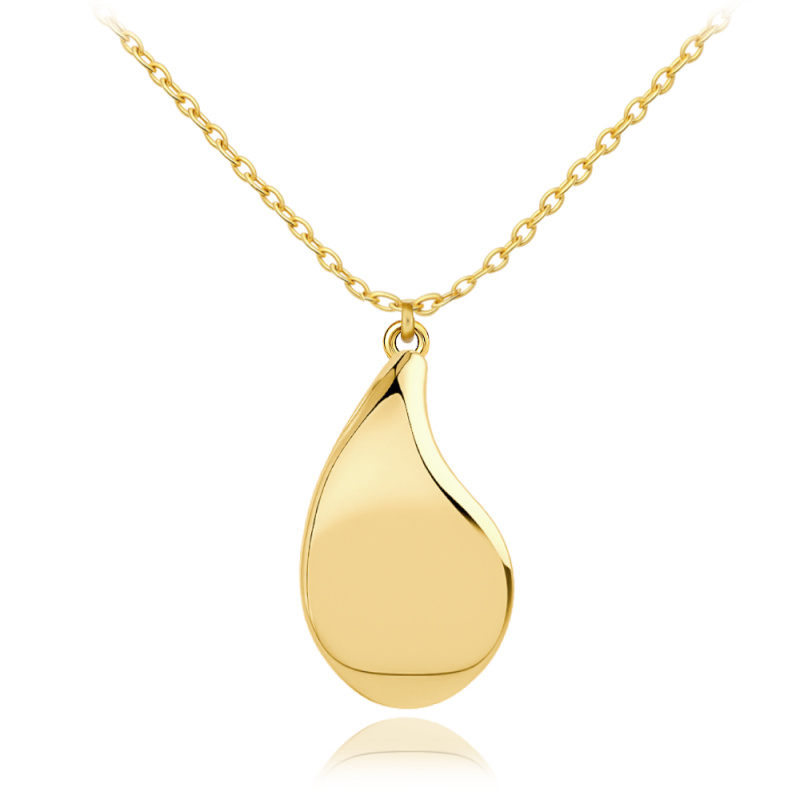 MINET Moderní zlatý náhrdelník kapka Au 585/1000