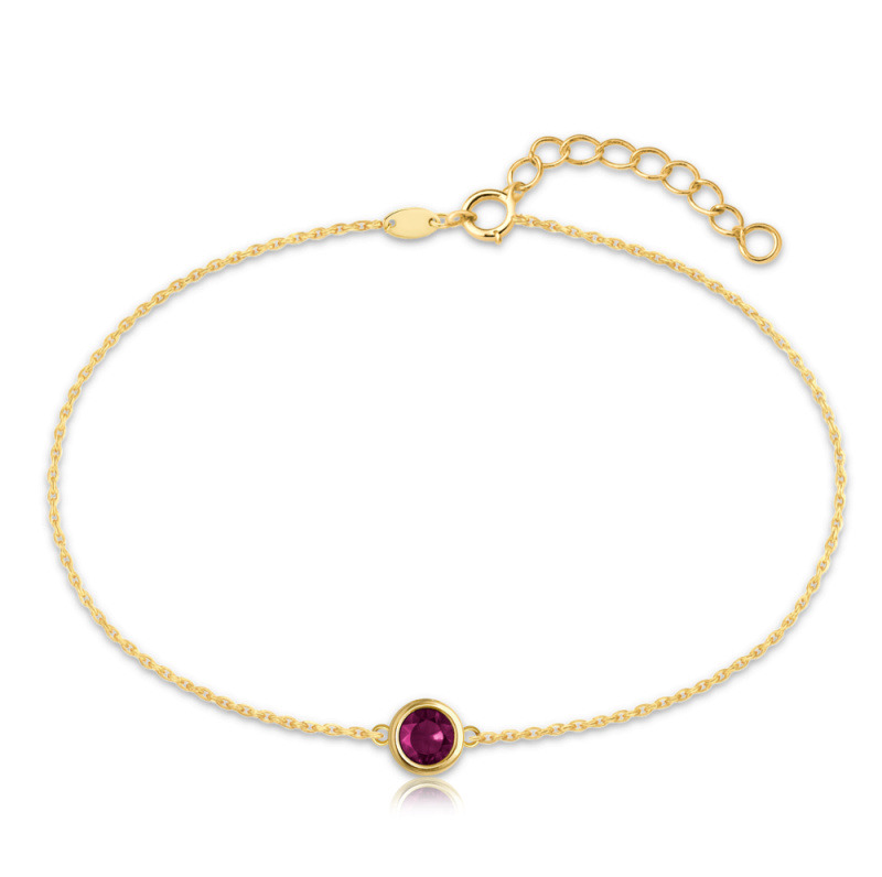 MINET Decentní zlatý náramek s červeným zirkonem Au 585/1000