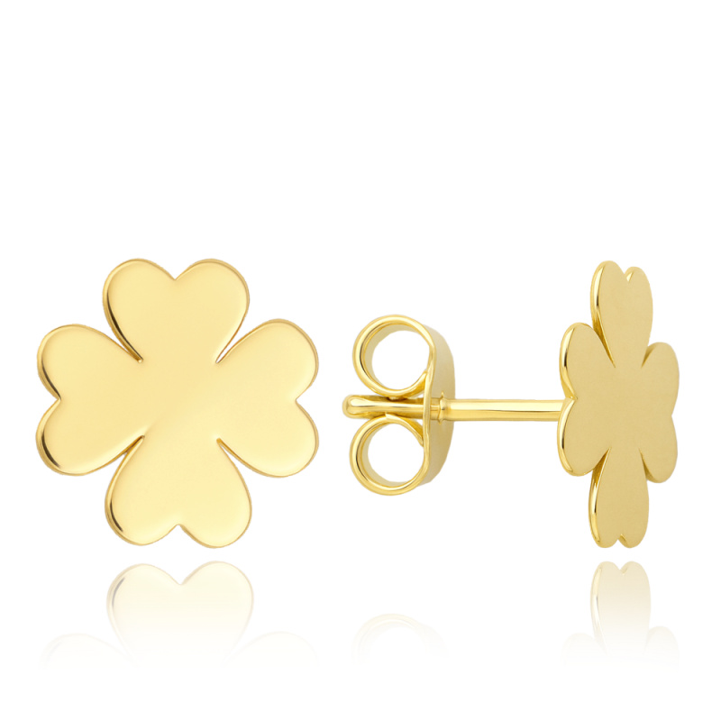 MINET Zlaté náušnice čtyřlístky Au 585/1000
