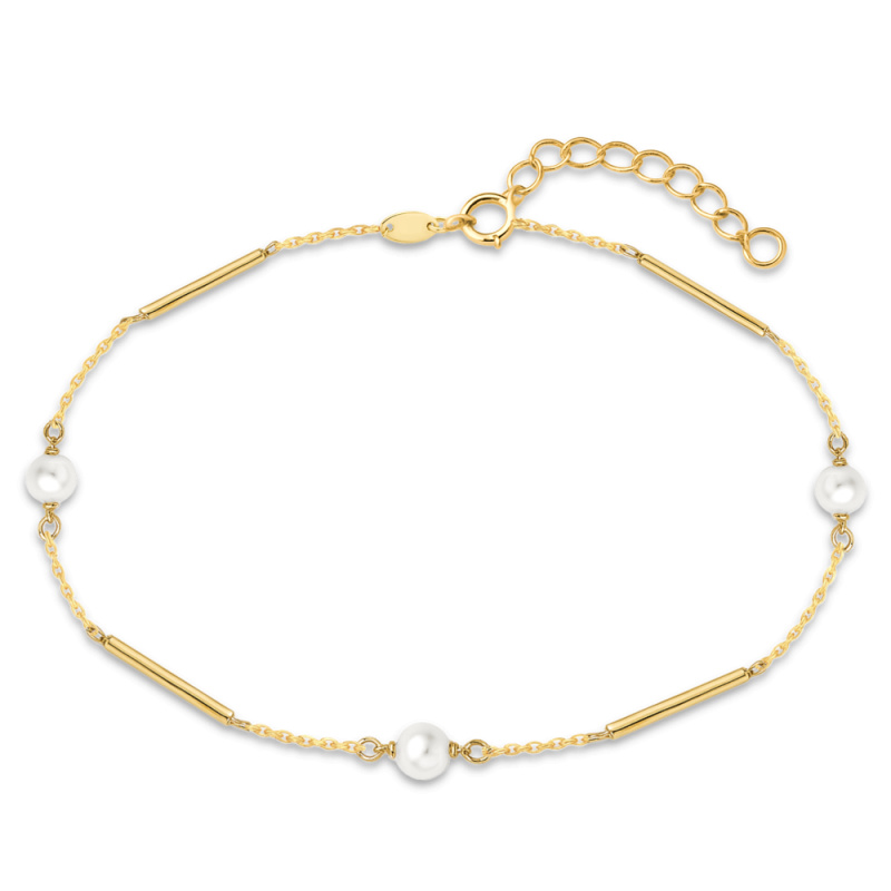 MINET Elegantní zlatý náramek s perlou Au 585/1000