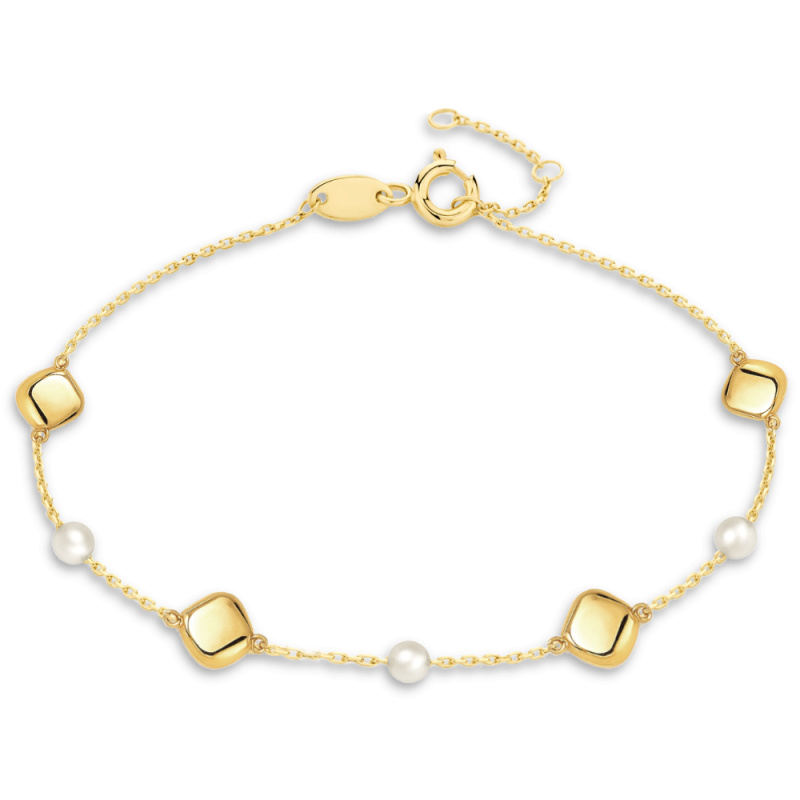 MINET Zlatý náramek s přírodními perlami Au 585/1000