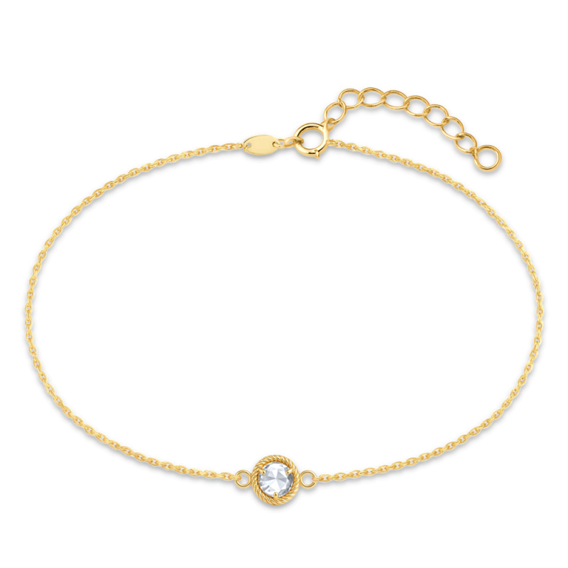 MINET Decentní zlatý náramek s bílým zirkonem Au 585/1000