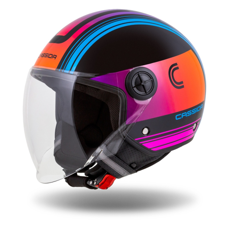 Moto přilba Cassida Handy Metropolis černá/tyrkysová/gradient M (57-58)