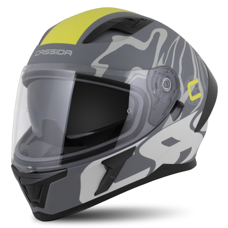 Moto přilba Cassida Orbit Multivers šedá matná/světle šedá/žlutá fluo/černá XS (53-54)