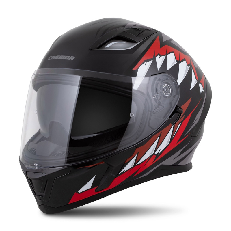 Moto přilba Cassida Orbit StriX červená/šedá/bílá/černá S (55-56)