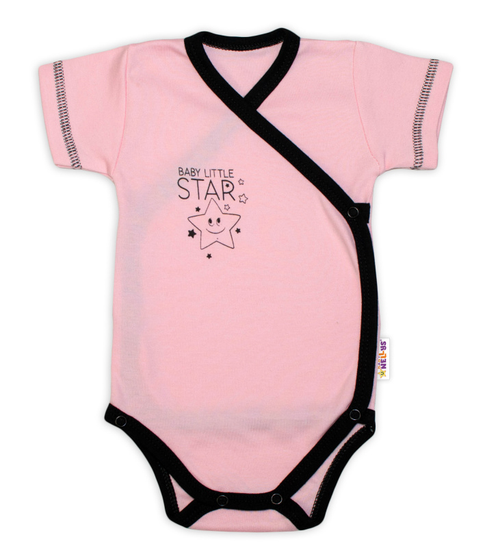 Baby Nellys 2-dílná sada body kr. rukáv + polodupačky, růžová - Baby Little Star, vel. 56 vel.  56