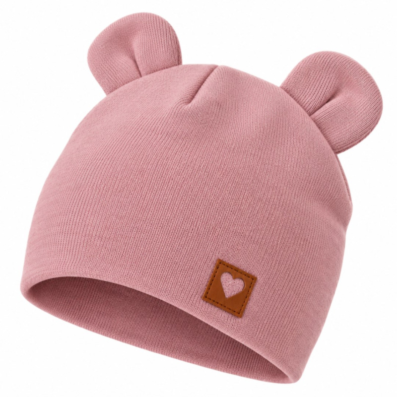 Z&Z Dvouvrstvá bavlněná čepička LOVE TEDDY, lila, vel. 68/74