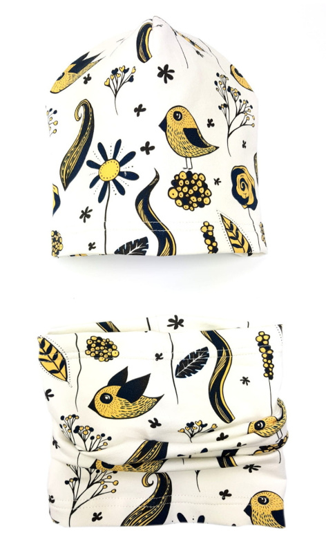 bexa Jarní, podzimní čepice + komínek, Bird, granát, vel. 98