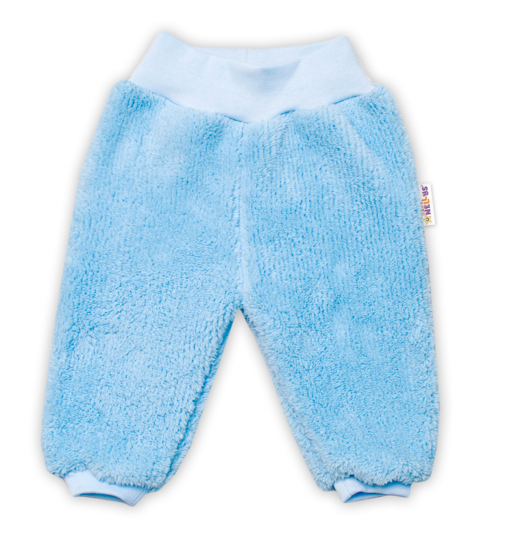 Baby Nellys Kojenecké chlupáčkové tepláčky Cute Bunny - modré vel.  80