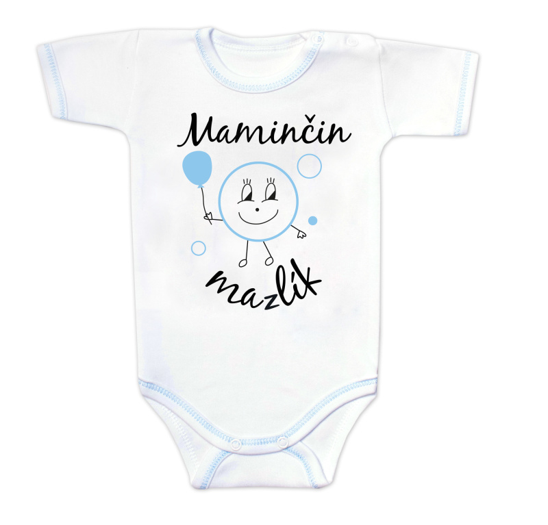 Baby Nellys Body kr. rukáv s vtipným textem, Maminčin mazlík, vel. 80