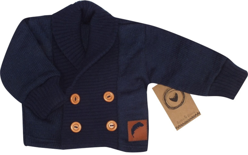 Z&Z Pletený elegantní svetřík s knoflíčky Boy, granátový vel.  68