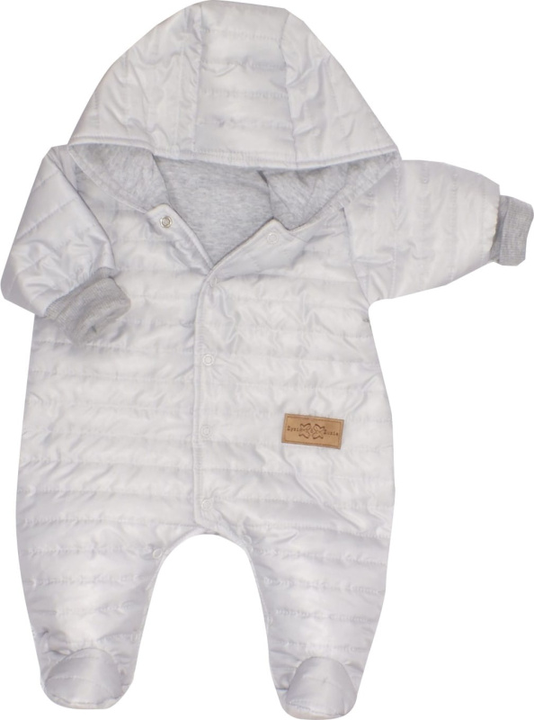 Z&Z Prošívaný dvouvrstvý overálek s kapucí, šedý vel.  68