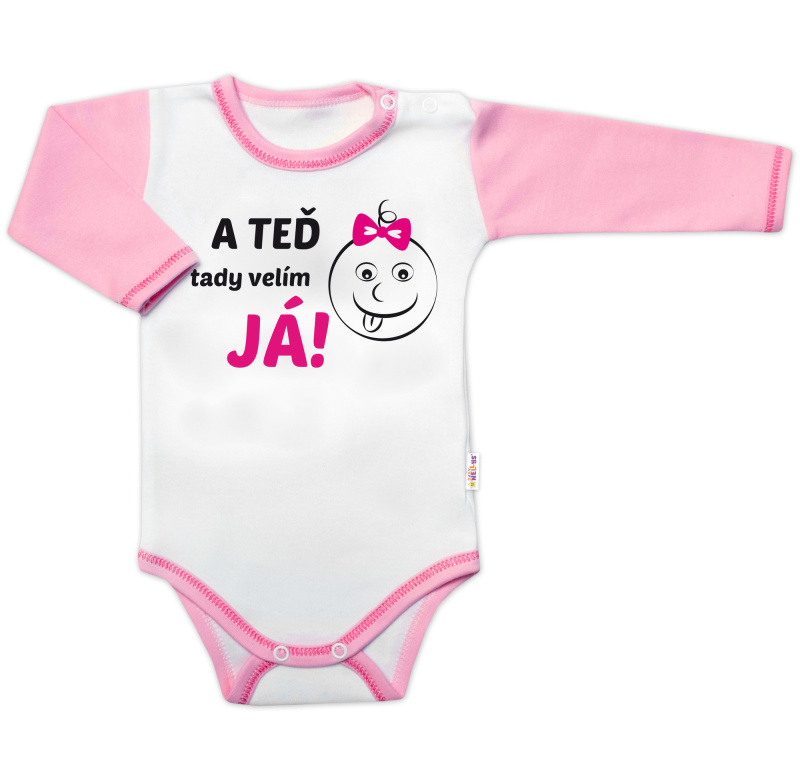 Baby Nellys Body dl. rukáv s vtipným textem, A TEĎ tady velím JÁ!vel. 86