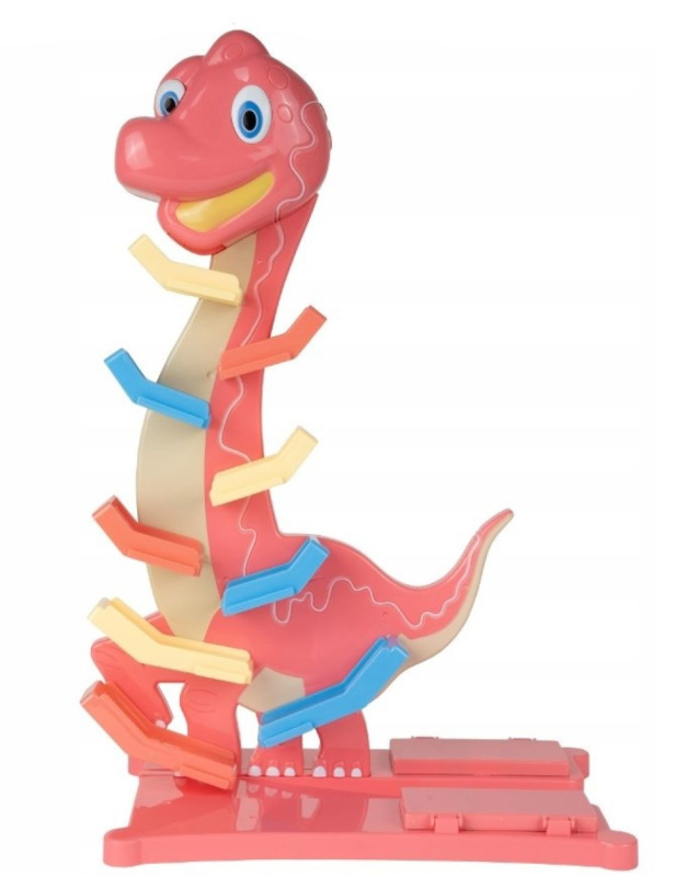 TULIMI Veselá hrající autodráha/skluzavka Dino + 6 autíček, oranžová