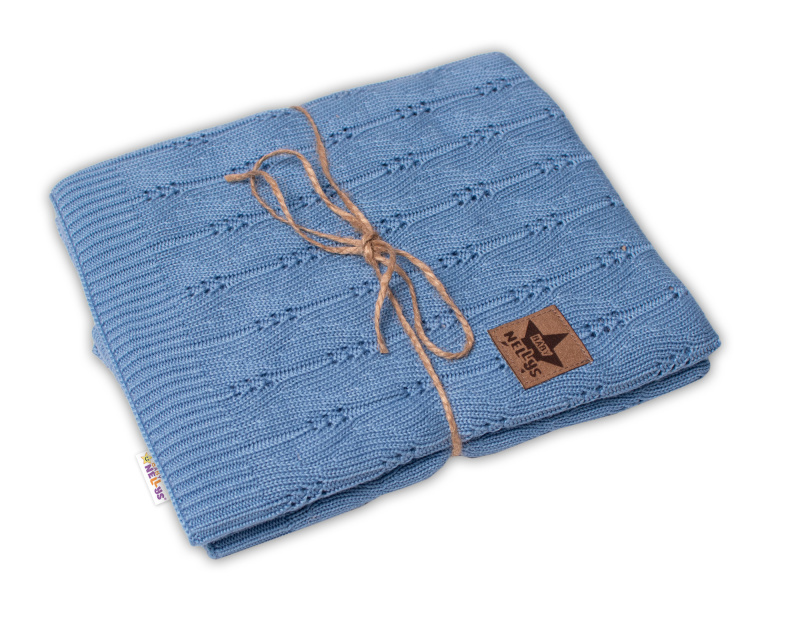 Baby Nellys Luxusní bambusová dětská deka Bamboo, 80x100 cm , jeans