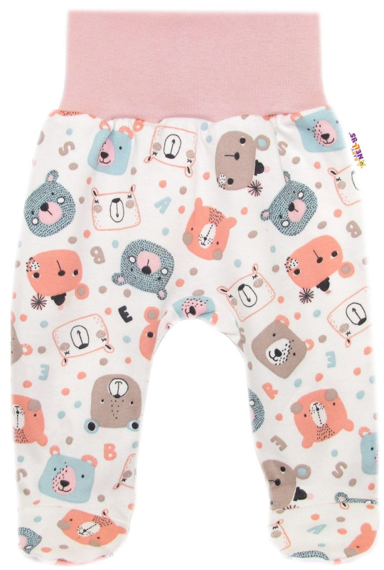Baby Nellys Polodupačky, bavlna Space Bear, pastel pudrová vel.  68