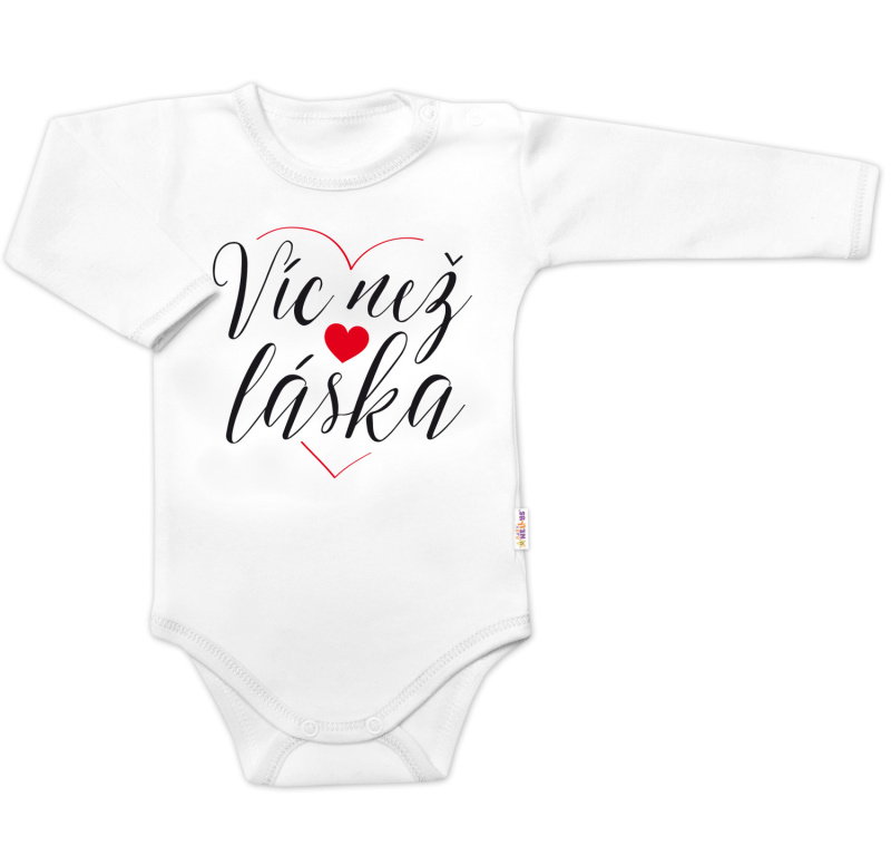 Baby Nellys Body dlouhý rukáv, Víc než láska, Baby Nellys, bílé, vel. 86