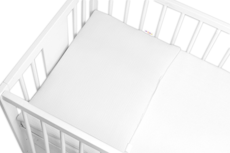 Baby Nellys Mušelínový polštářek s výplní 40 x 60 cm,  Maxi, bílý