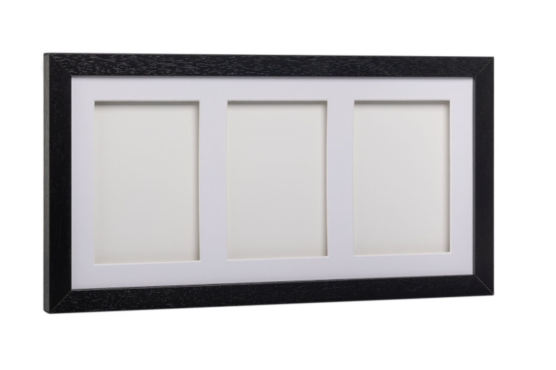 Tiny Memories Sada na otisky nožiček či ručiček, trojrámek - dárková sada pro miminko - černá