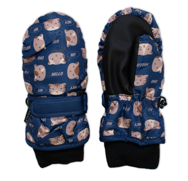 Baby Nellys Dětské zimní, nepromokavé palčáky, Hello, modré vel.  98/104, 12 cm