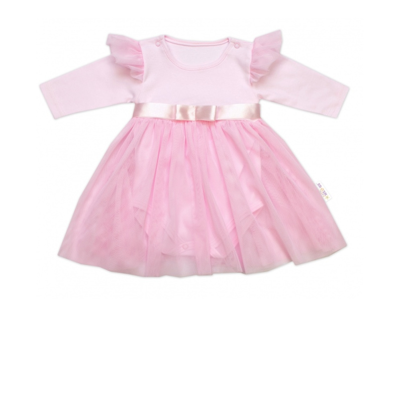 Baby Nellys Luxusní 4D slavnostní sada oblečení pro miminko Girl - růžová vel.  68