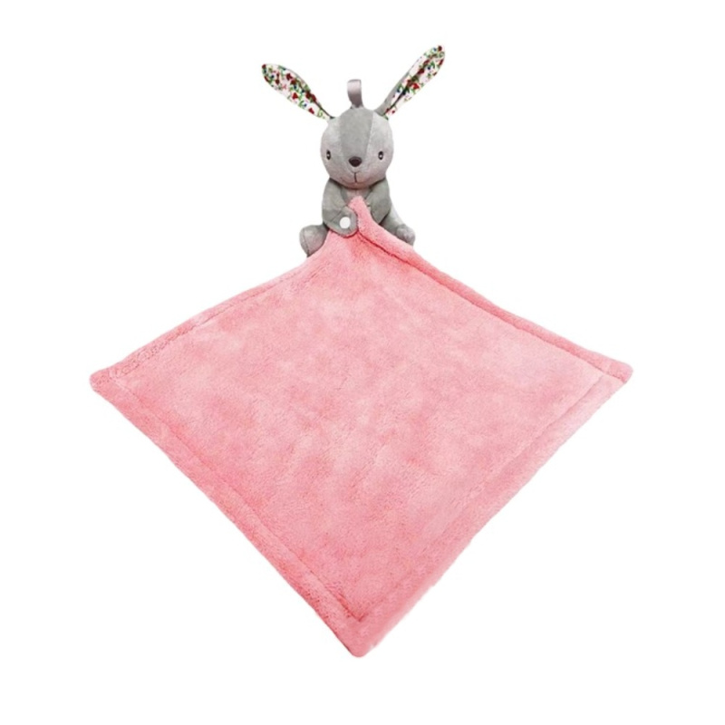 Tulilo Baby Ručník s hračkou Králíček, 35x35cm , růžový