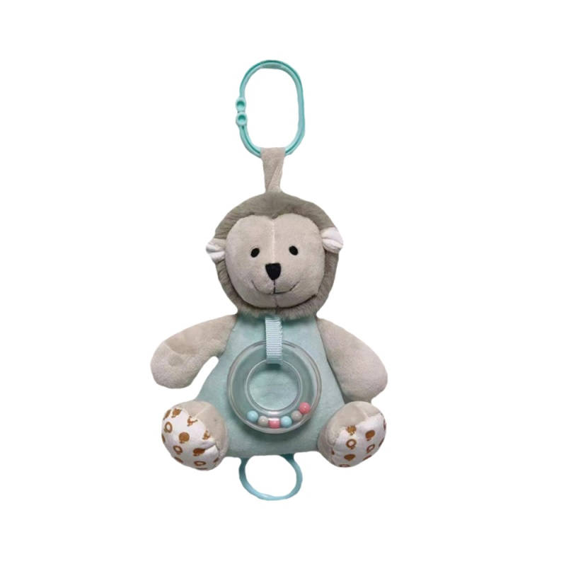 Tulilo Závěsná plyšová hračka s melodií a chrastítkem Ježek, 18 cm - béžová