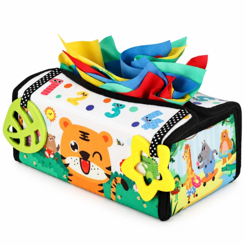 TULIMI Montessori sensorická krabička s šátky – 2v1