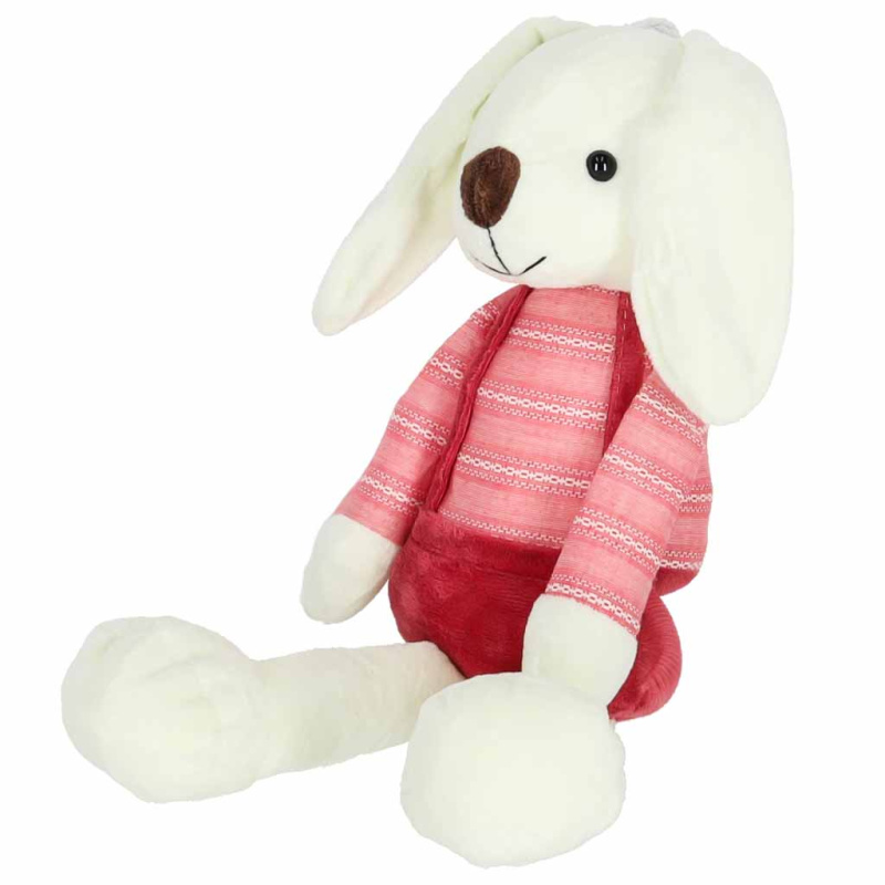 TULIMI Velký plyšový králík v červených kalhotkách 36 cm