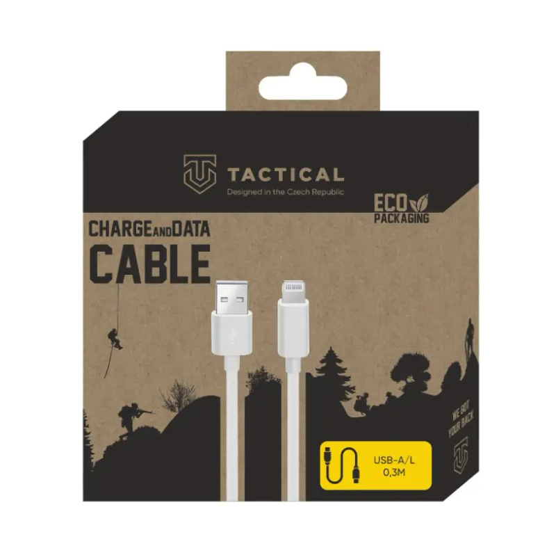 Tactical Smooth Thread Cable USB-A/Lightning 0,3m bílý