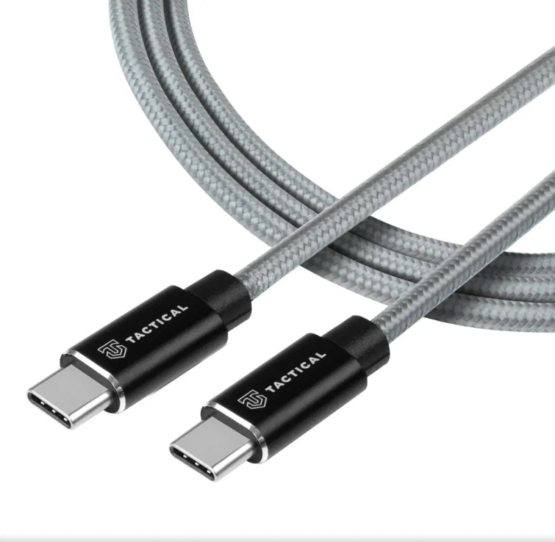 Tactical Fast Rope Aramid Cable USB-C/USB-C (100W 20V/5A) 0,3m šedý