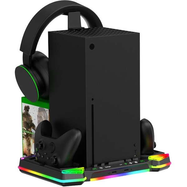 iPega XBX025S Multifunkční Nabíjecí RGB Stojan s Chlazením Xbox Černá