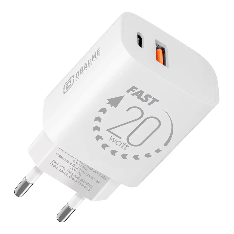 OBAL:ME nabíječka USB-A/USB-C (20W) bílá