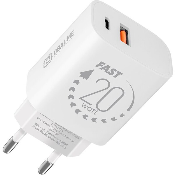 OBAL:ME nabíječka USB-A/USB-C (20W) bílá