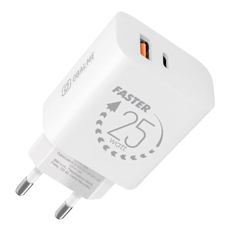 OBAL:ME nabíječka USB-A/USB-C (25W) bílá