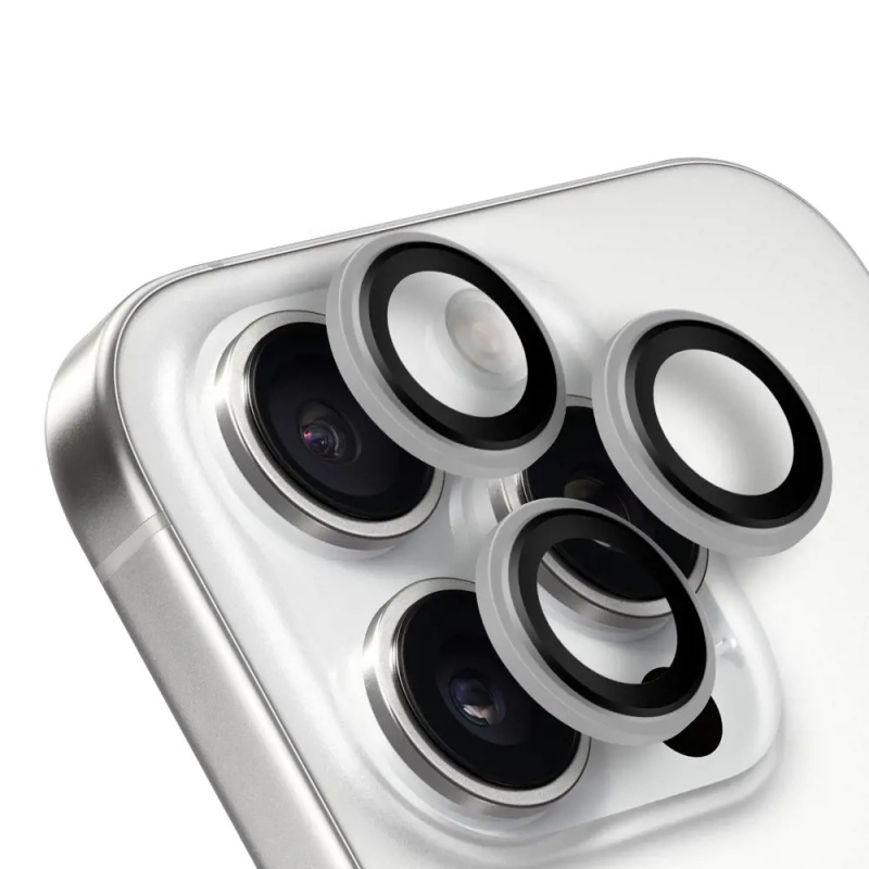 OBAL:ME ochrana čoček Apple iPhone 15 Pro/15 Pro Max bílý titan
