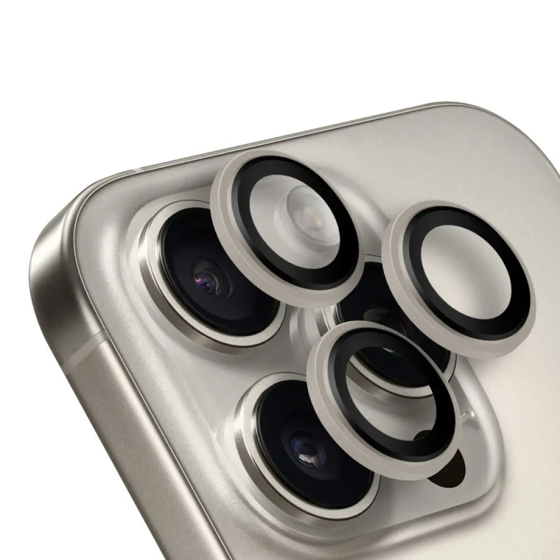OBAL:ME ochrana čoček Apple iPhone 15 Pro/15 Pro Max přírodní titan