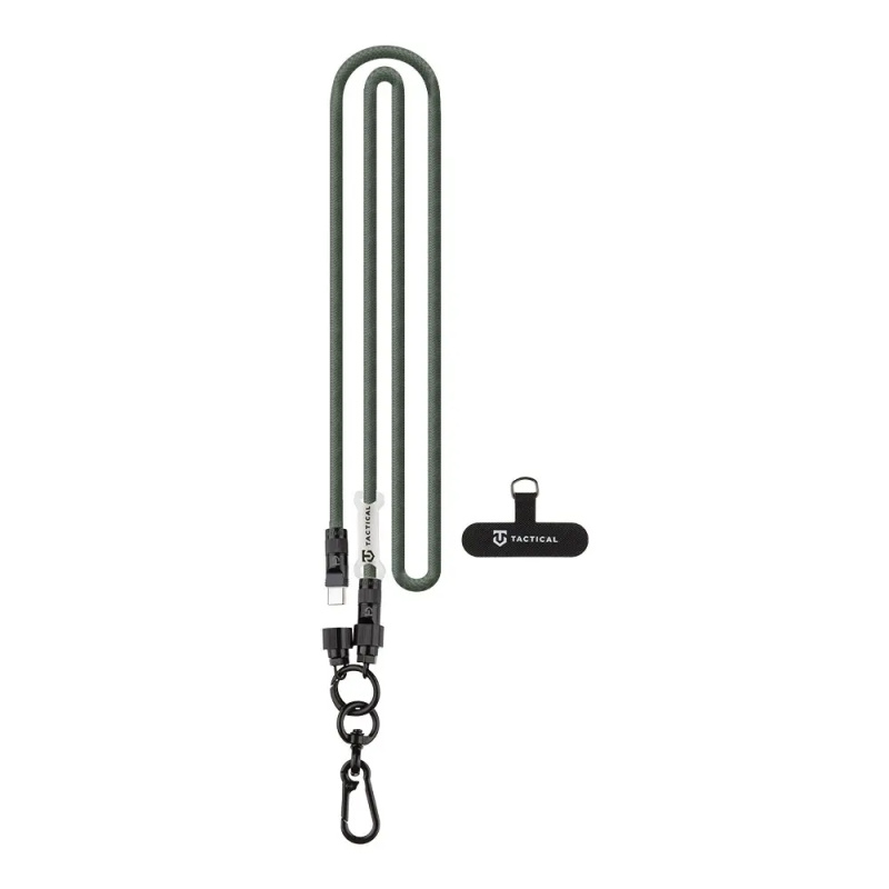 Tactical Wire Snake popruh s nabíjecím kabelem USB-C 1,2m Green