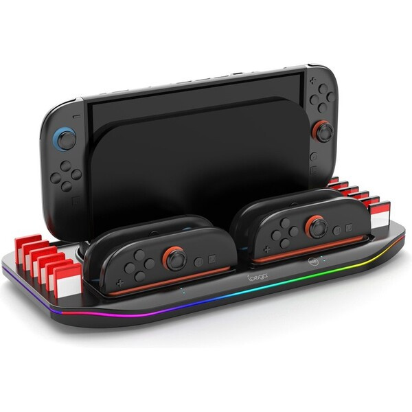iPega SW2210 Multifunkční Nabíjecí RGB Stojan pro Nintendo Switch 2 Black Černá