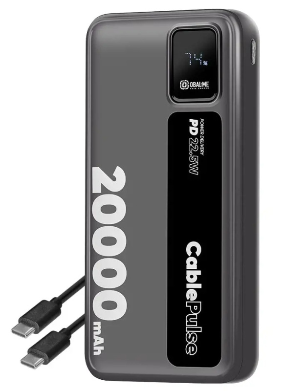 OBAL:ME CablePulse Powerbanka 20000mAh 22,5W Black