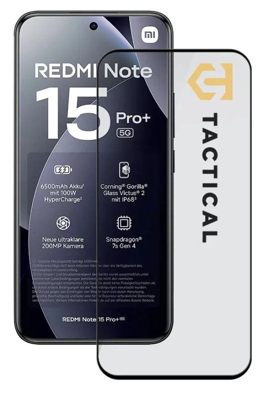 Tactical Glass Shield 5D sklo pro Xiaomi Redmi Note 15 Pro+ 4G/5G černé