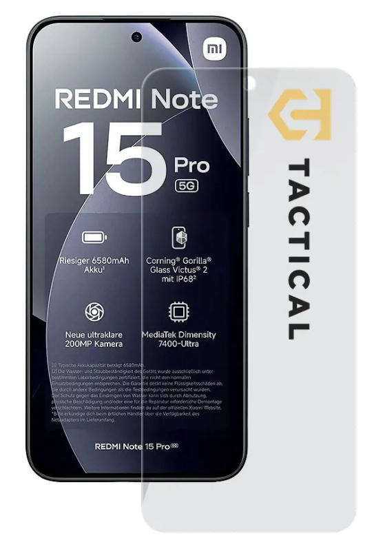 Tactical Glass Shield 2.5D sklo pro Xiaomi Redmi Note 15 Pro 5G čiré