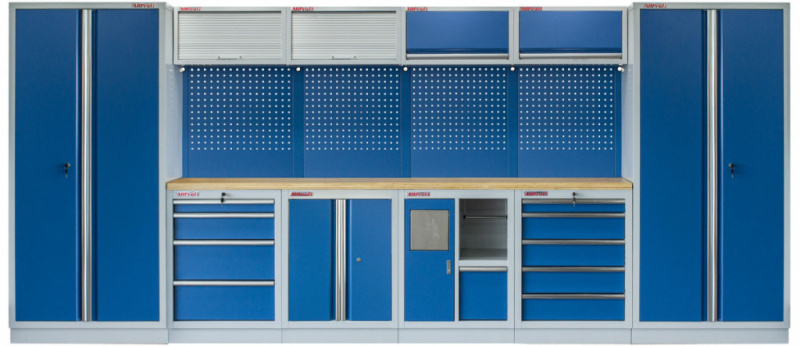 Kvalitní PROFI BLUE dílenský nábytek - 4535 x 2000 x 495 mm - MTGS1301AD